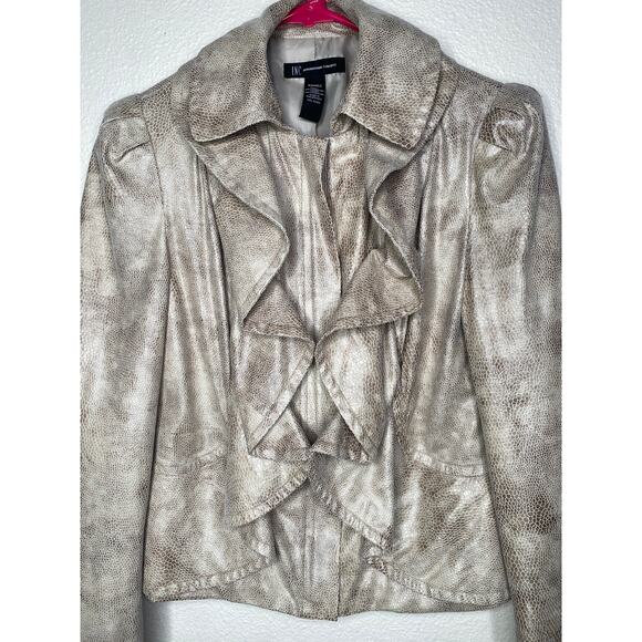 INC tan jacket with ruffles  XS - Picture 8 of 8